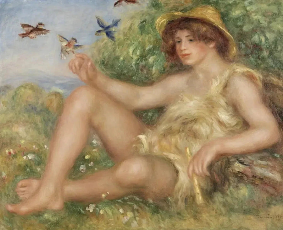 Ung hyrde i hvile (Portræt af Alexander Thurneyssen) - Pierre-Auguste Renoir