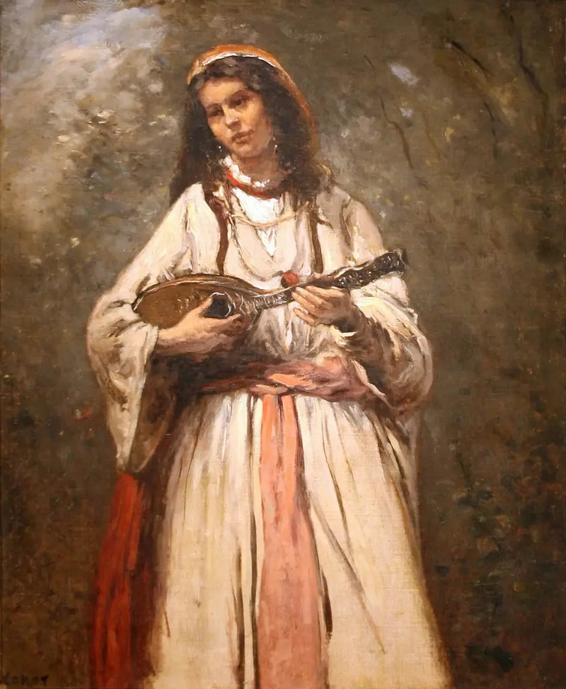 Ung boheme med mandolin - Jean-Baptiste Camille Corot