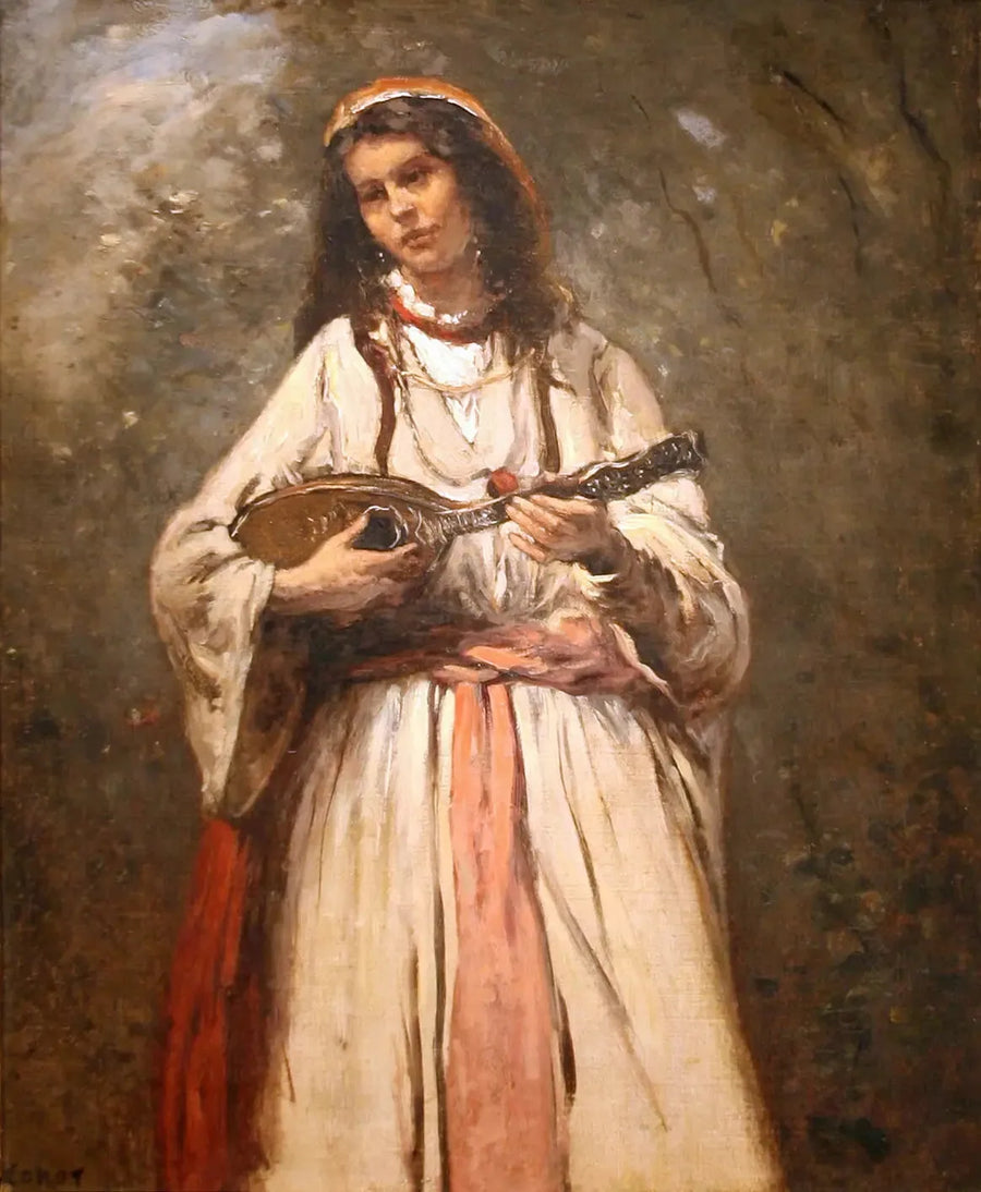 Ung boheme med mandolin - Jean-Baptiste Camille Corot