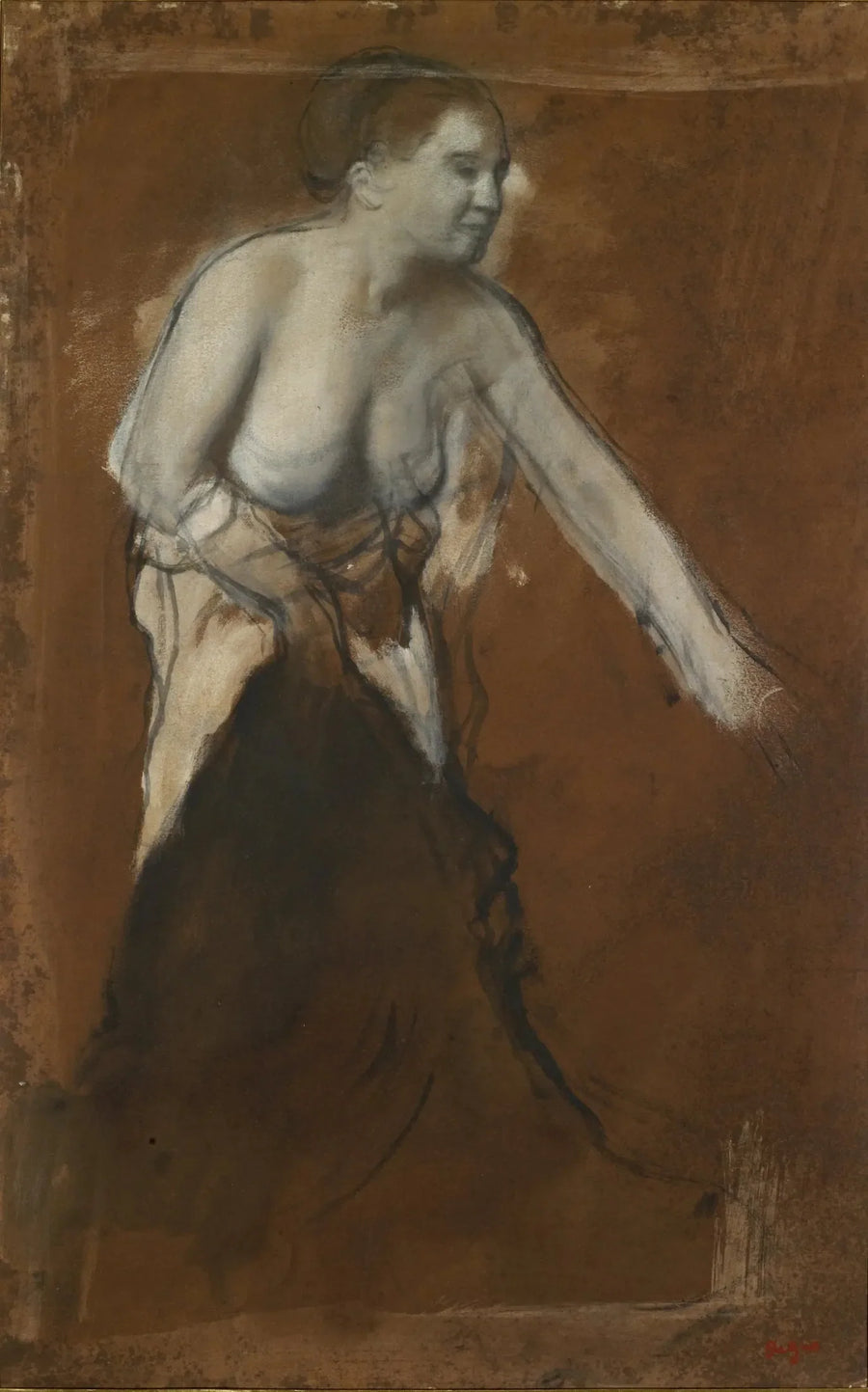 Ung kvinde halvnøgen - Edgar Degas