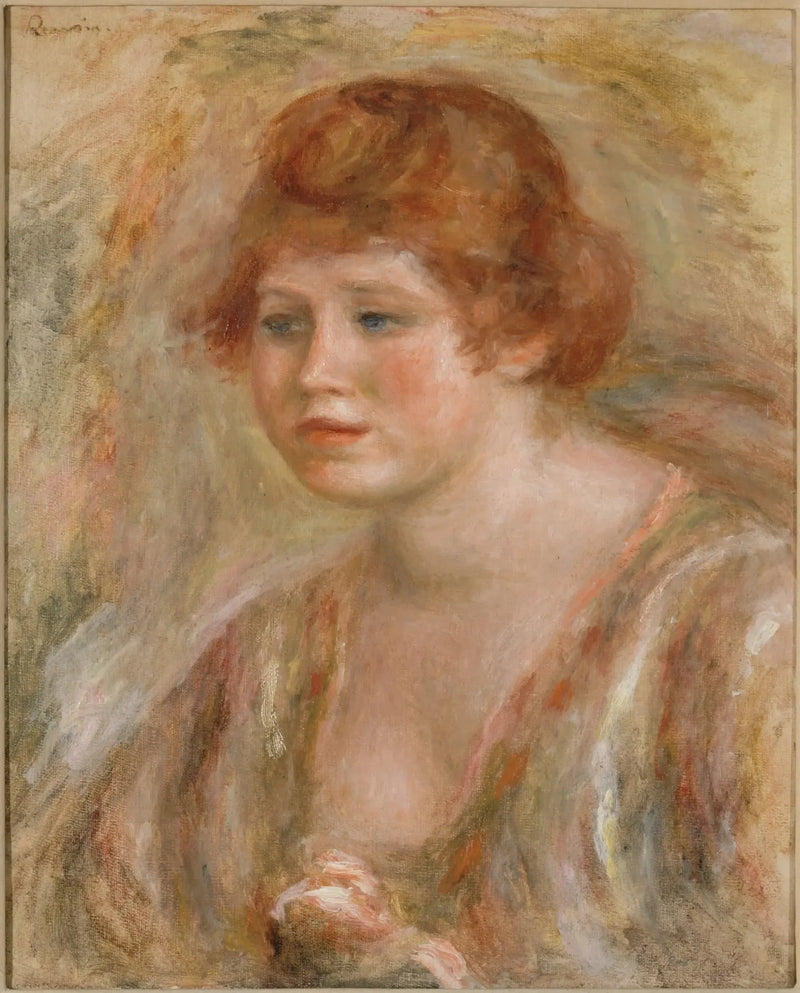 Ung kvinde med rosen - Pierre-Auguste Renoir