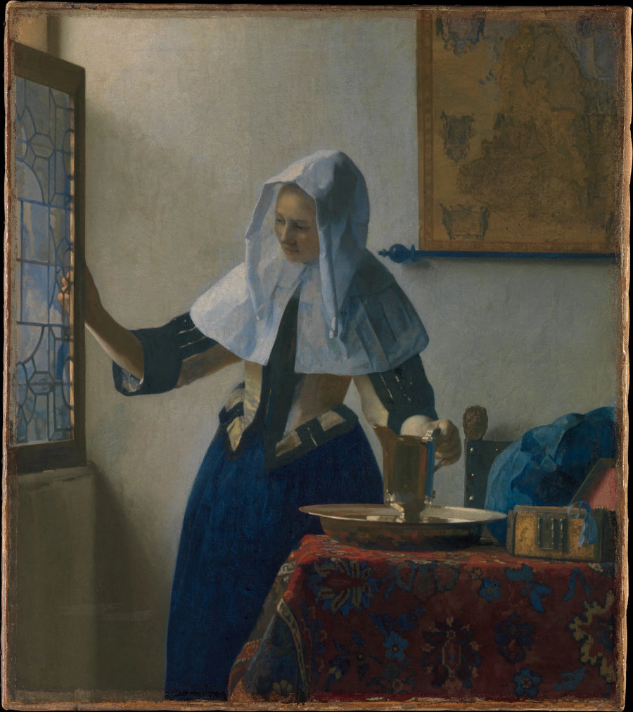 Jeune Femme à l’aiguière de Johannes Vermeer – reproduction peinture à l’huile sur toile