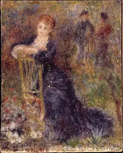 Ung Kvinde siddende i en have - Pierre-Auguste Renoir