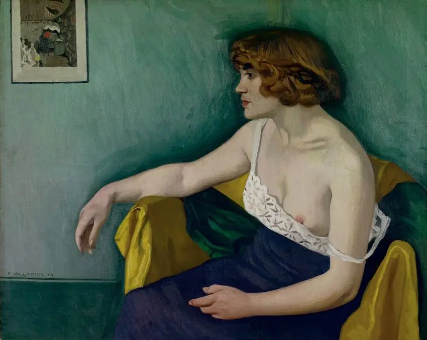 Ung kvinde sidder i profil - Félix Vallotton