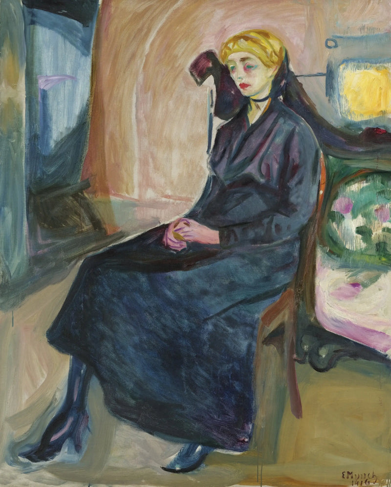 Ung Kvinde siddende - Edvard Munch