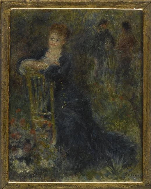 Ung Kvinde siddende i en have - Pierre-Auguste Renoir