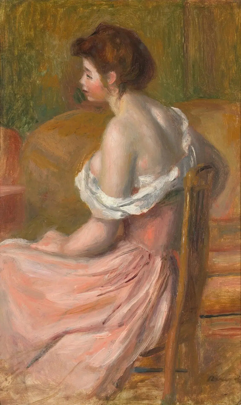 Ung kvinde siddende, med blotlagt hals og skuldre - Pierre-Auguste Renoir