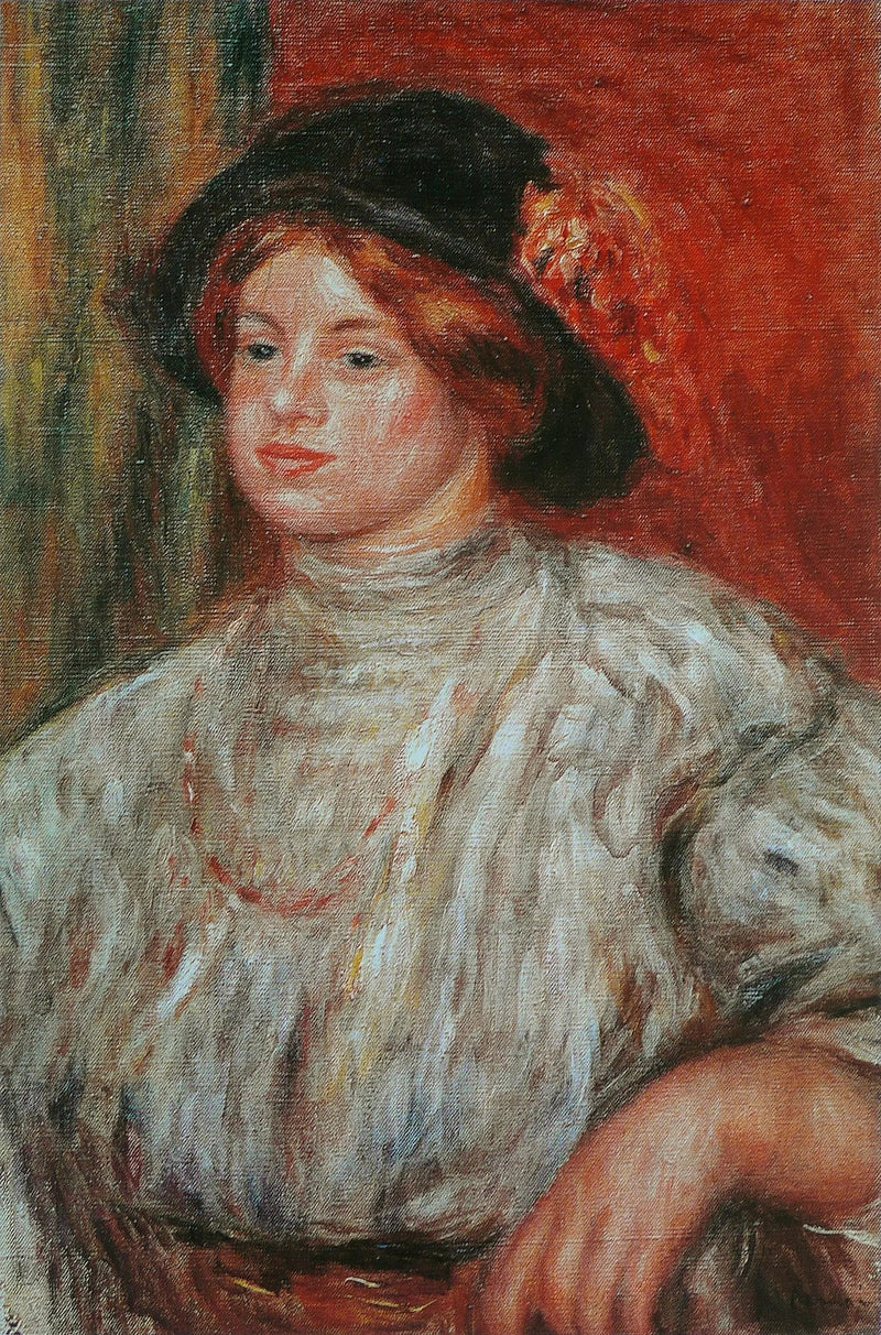 Ung kvinde med hat - Pierre-Auguste Renoir