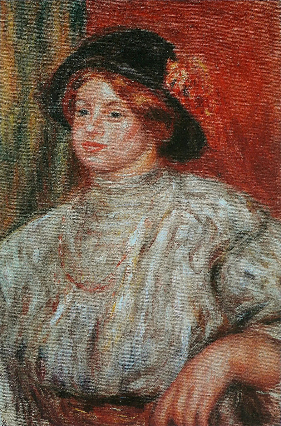Ung kvinde med hat - Pierre-Auguste Renoir