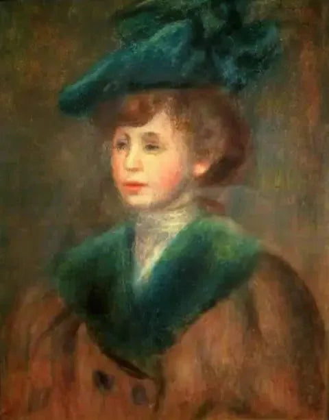 Ung kvinde med grøn hat - Pierre-Auguste Renoir