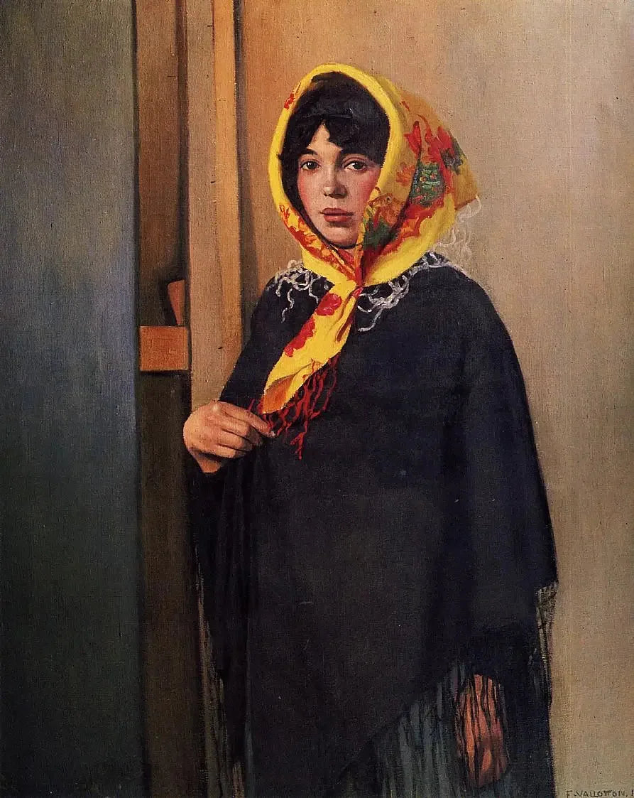 Ung kvinde med gult tørklæde - Félix Vallotton