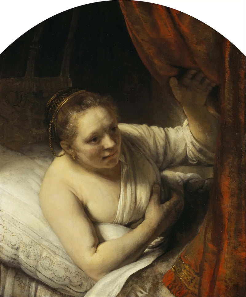 Ung Kvinde i Sengen - Rembrandt