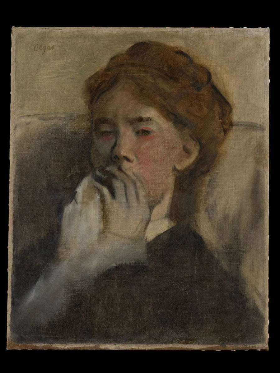 Ung kvinde med hånden på munden - Edgar Degas