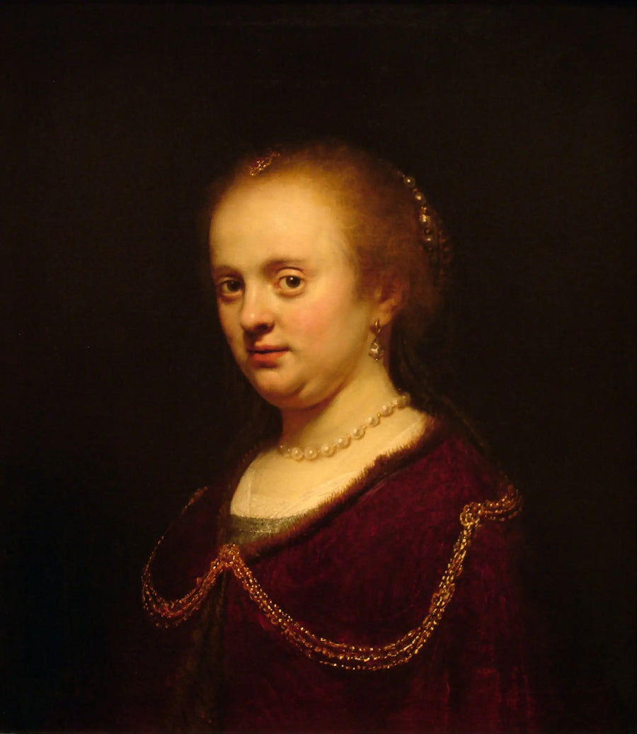 Ung kvinde med en guld kæde - Rembrandt