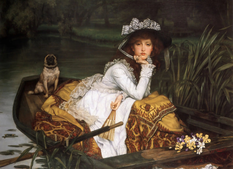 Ung kvinde i en båd - James Tissot