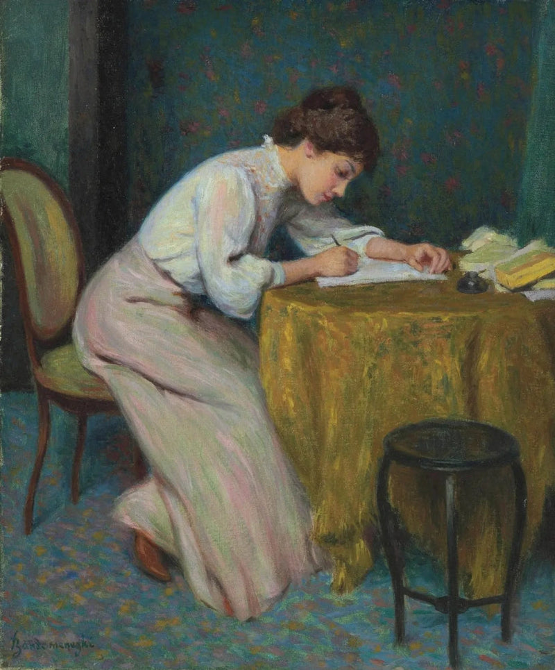 Ung kvinde, der skriver et brev - Federico Zandomeneghi