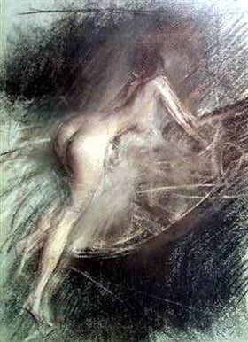 Ung kvinde, der går ind i badet - Giovanni Boldini