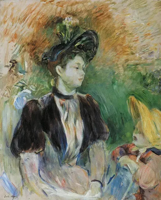Ung kvinde og barn - Berthe Morisot