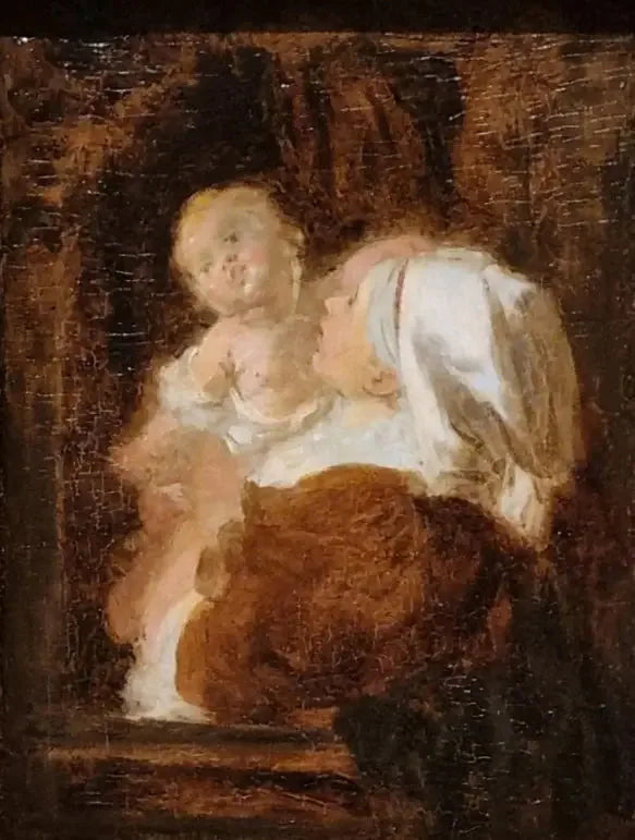 Ung kvinde og barn - Jean-Honoré Fragonard