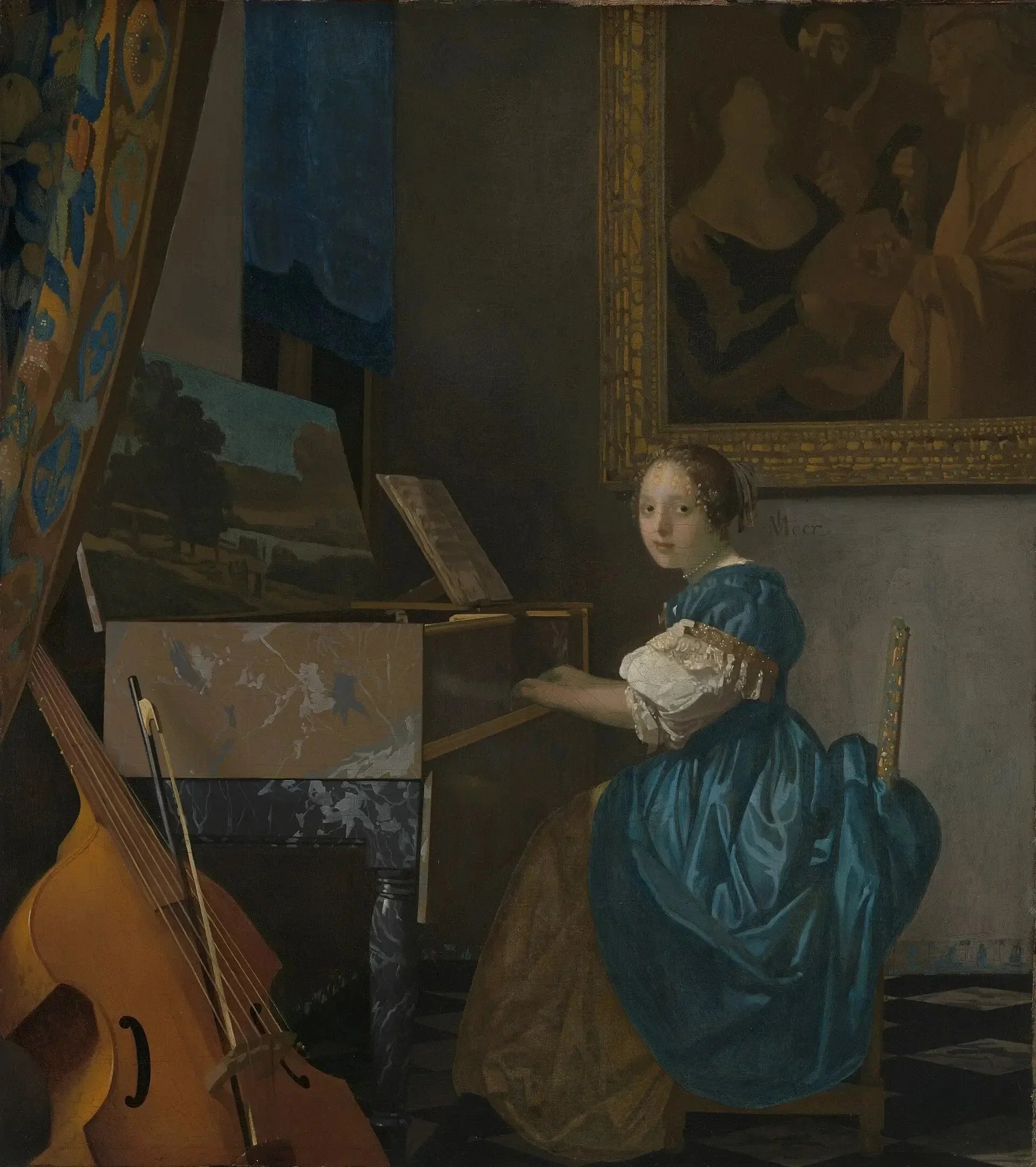 Jeune Femme jouant du virginal - Johannes Vermeer image 1 reproduction d’œuvre d’art à l’huile
