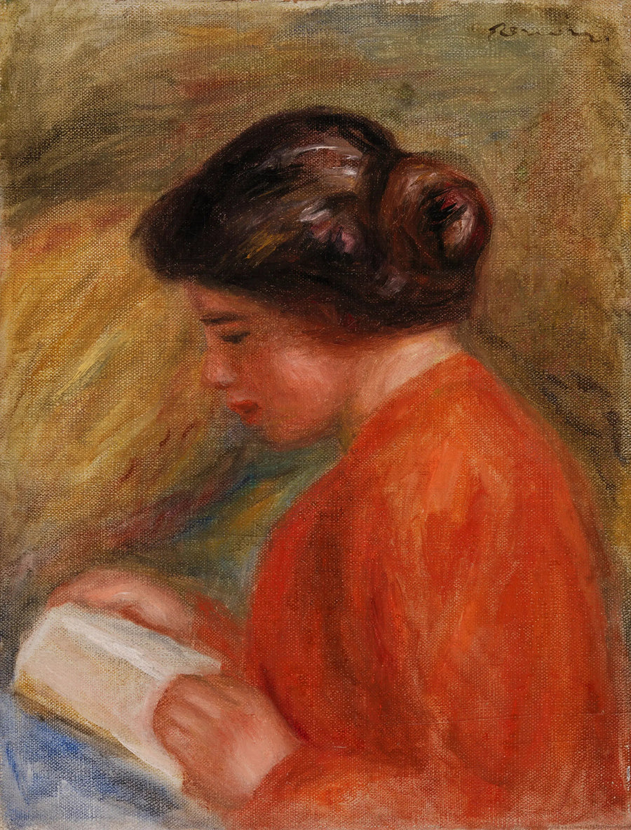 Ung kvinde læser, buste - Pierre-Auguste Renoir