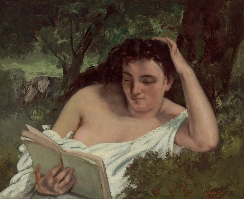 Ung kvinde læsende - Gustave Courbet