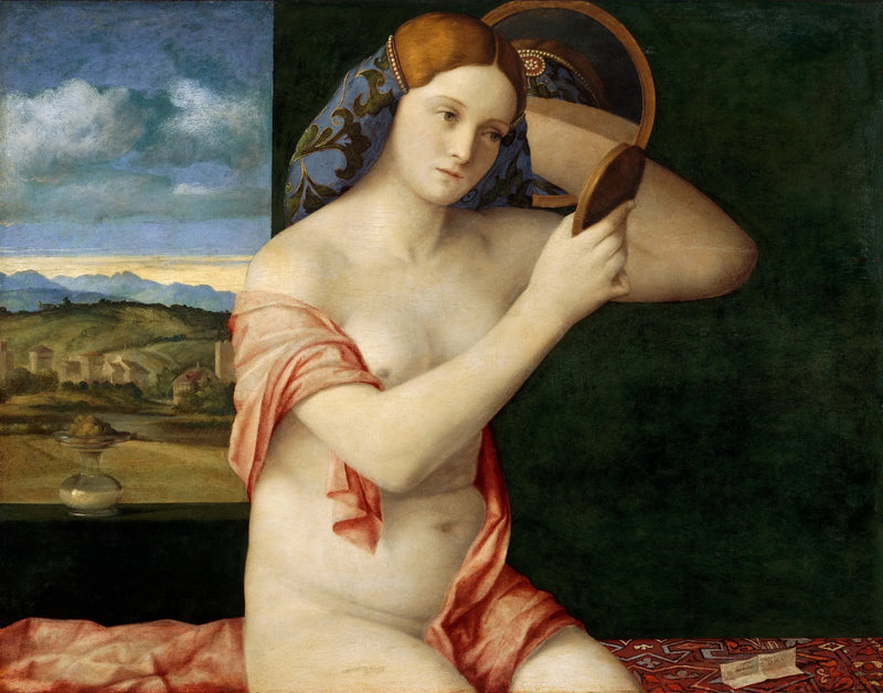 Ung kvinde nøgen ved spejlet - Giovanni Bellini