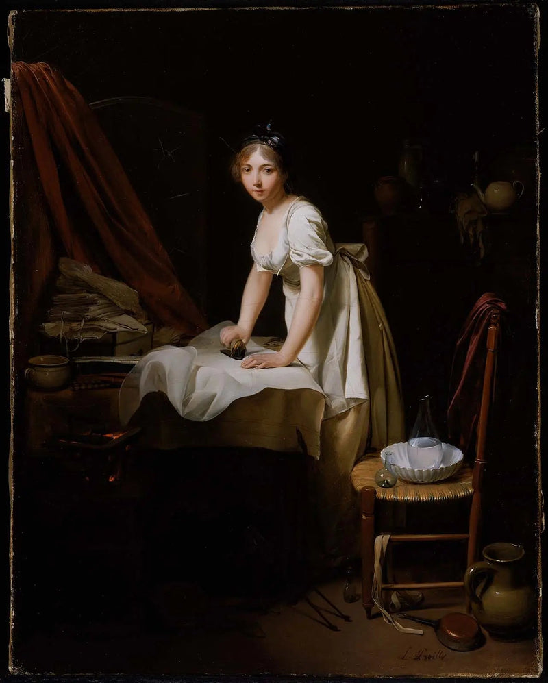 Ung kvinde stryger - Louis-Léopold Boilly