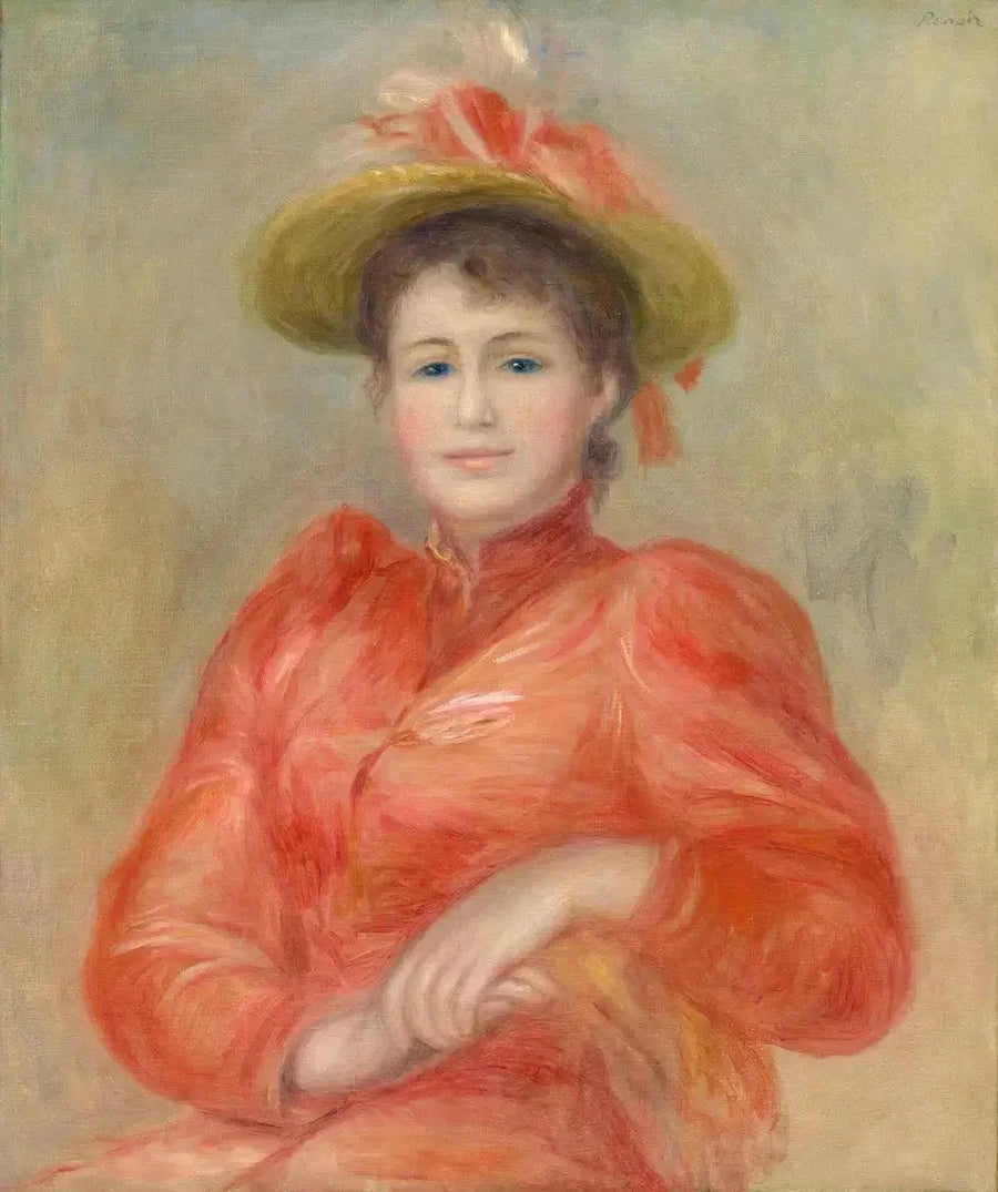 Ung kvinde i rød kjole - Pierre-Auguste Renoir