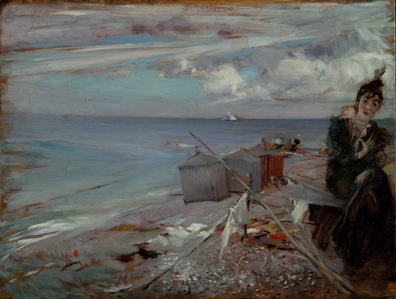 Ung kvinde på Ostende-stranden - Giovanni Boldini