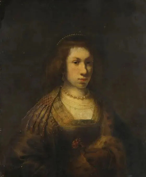 Ung kvinde med en nellike - Rembrandt
