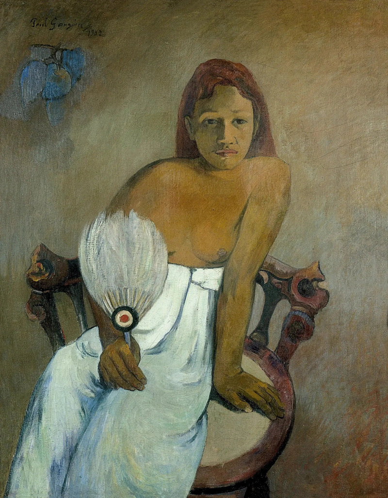 Ung pige med en vifte - Paul Gauguin