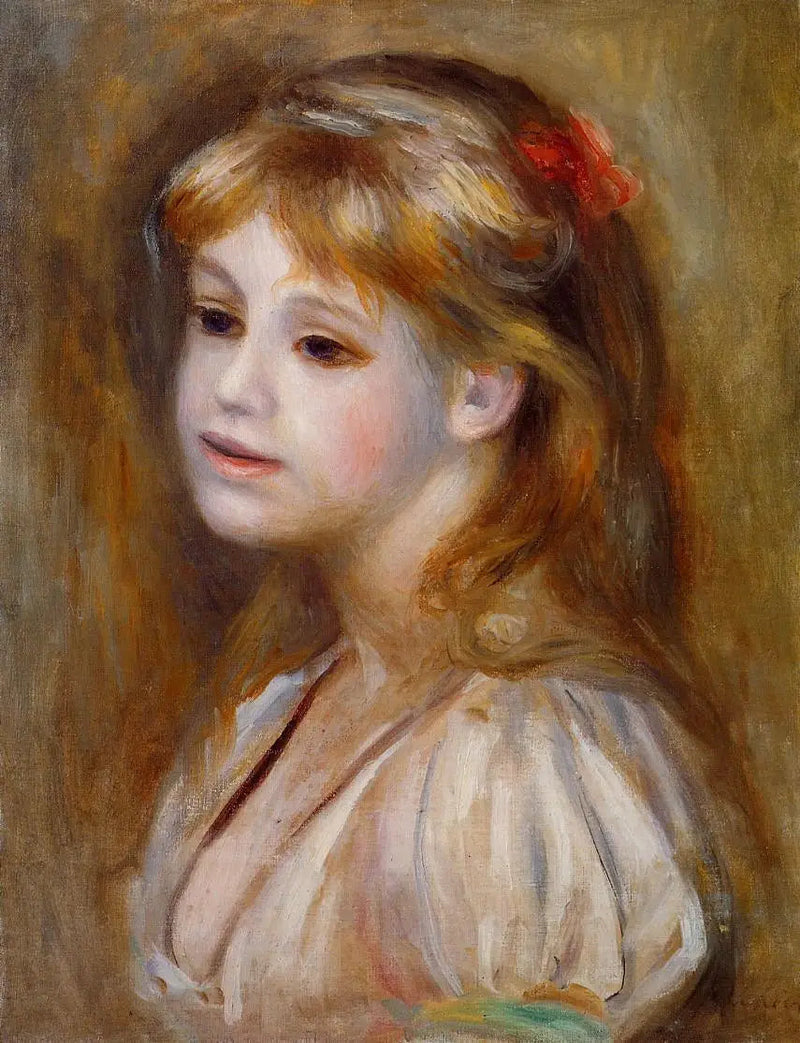 Ung pige med den røde blomst - Pierre-Auguste Renoir