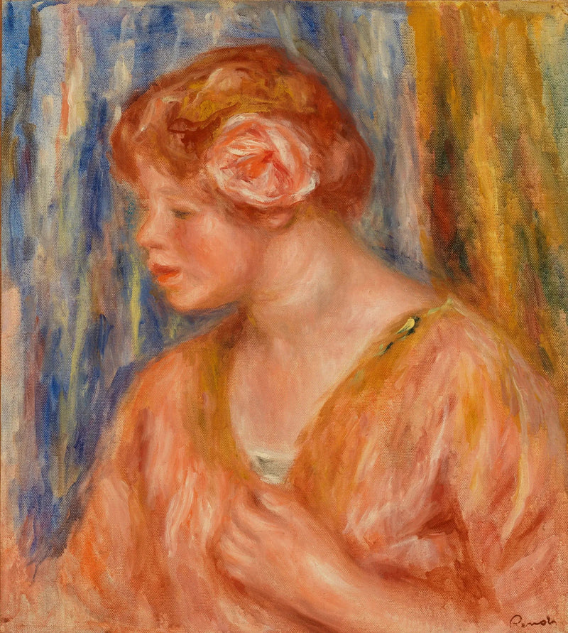 Ung pige med rosen - Pierre-Auguste Renoir