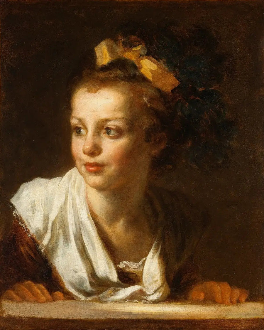 Ung pige støttet på vindueskarmen - Jean-Honoré Fragonard