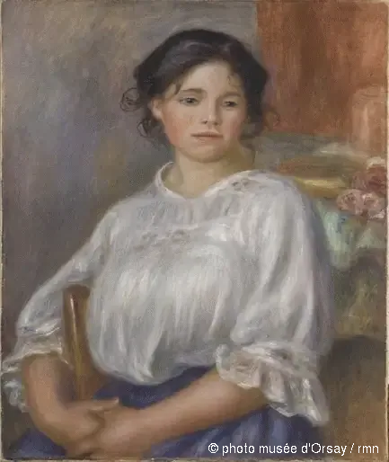 Ung Pige siddende - Pierre-Auguste Renoir