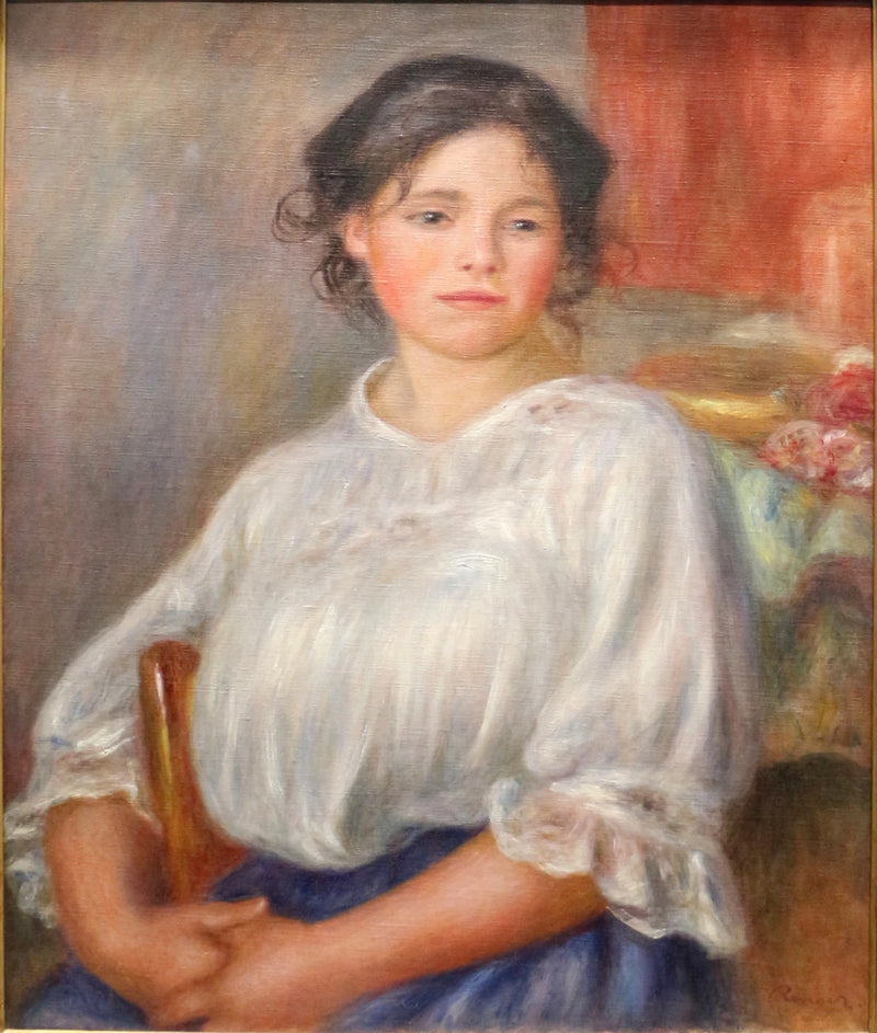 Ung Pige siddende - Pierre-Auguste Renoir