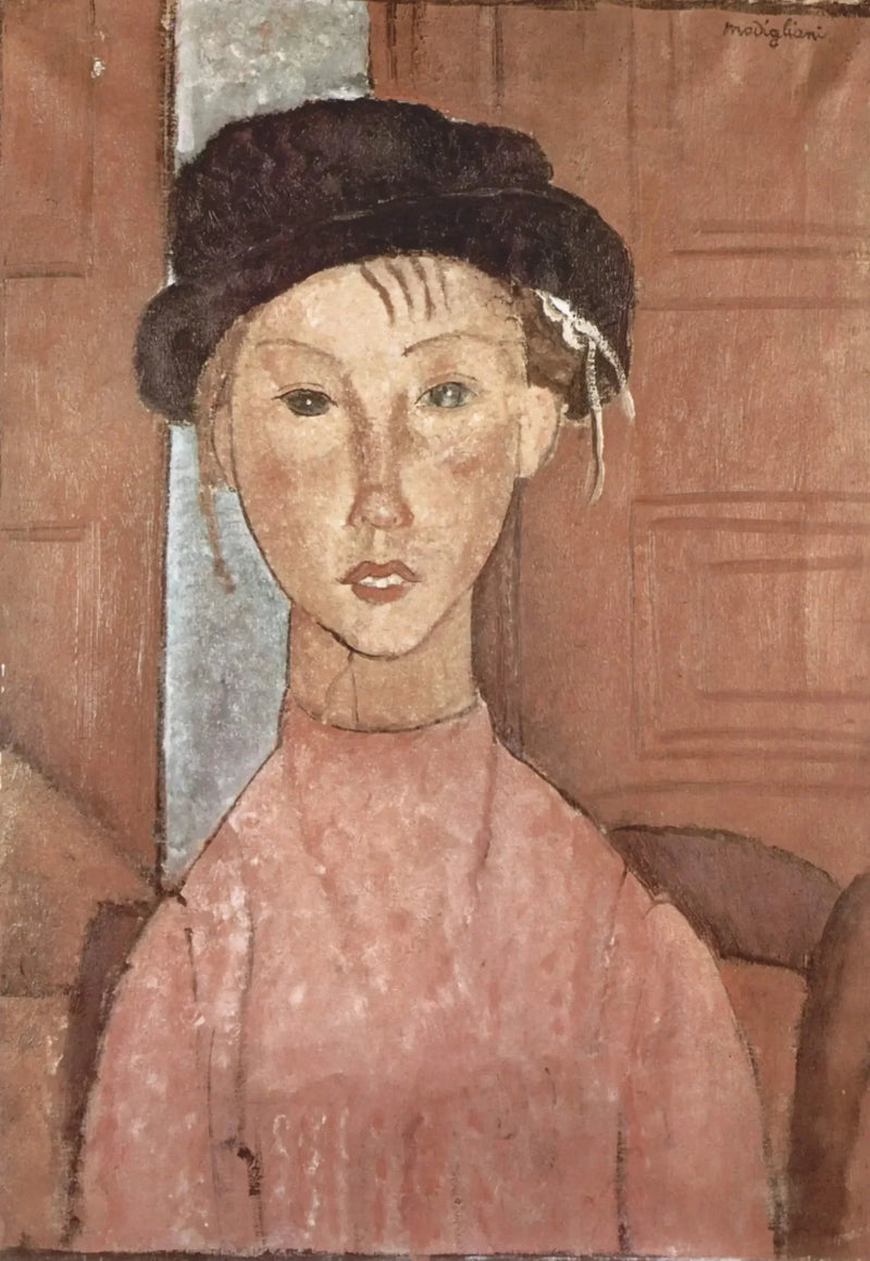 Ung pige med hat - Amedeo Modigliani