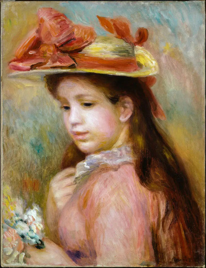 Ung pige med hat - Pierre-Auguste Renoir