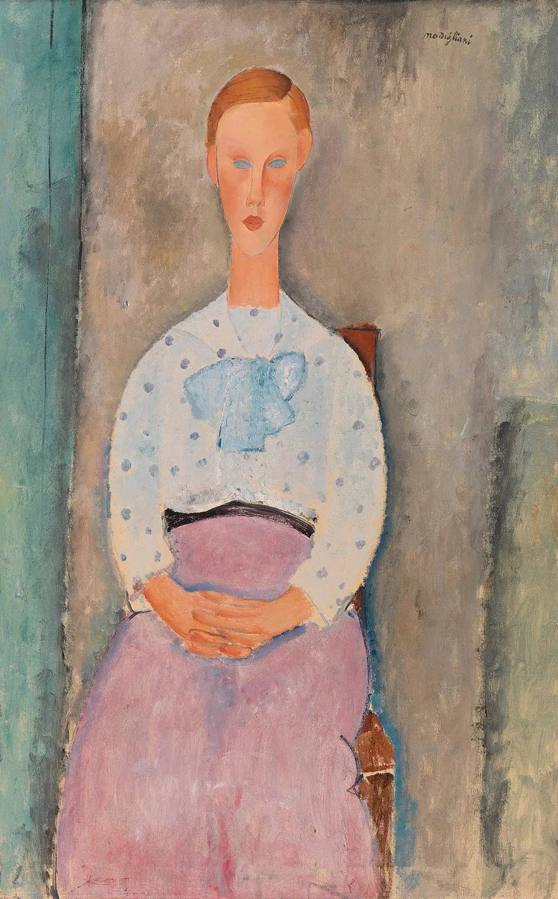 Ung Pige med prikket bluse - Amedeo Modigliani