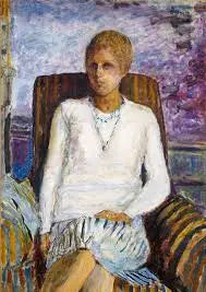 Ung pige i hvid bluse (Mlle Leïla Claude Anet) - Pierre Bonnard
