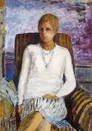Ung pige i hvid bluse (Mlle Leïla Claude Anet) - Pierre Bonnard