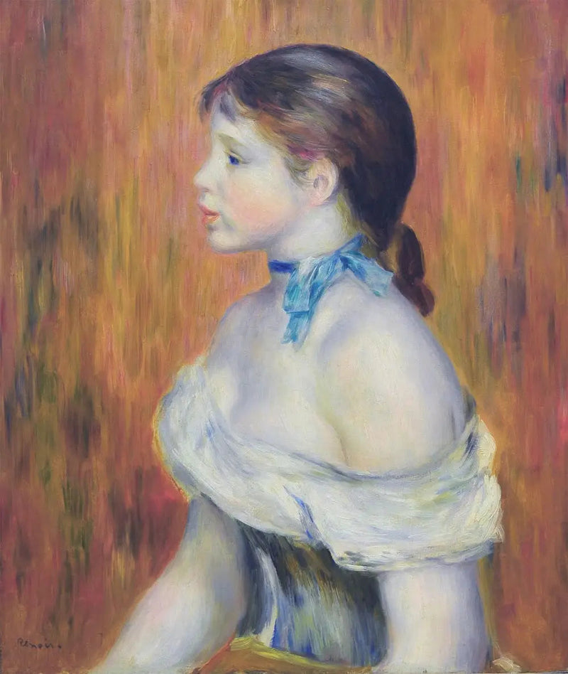 Ung Pige med det blå bånd - Pierre-Auguste Renoir