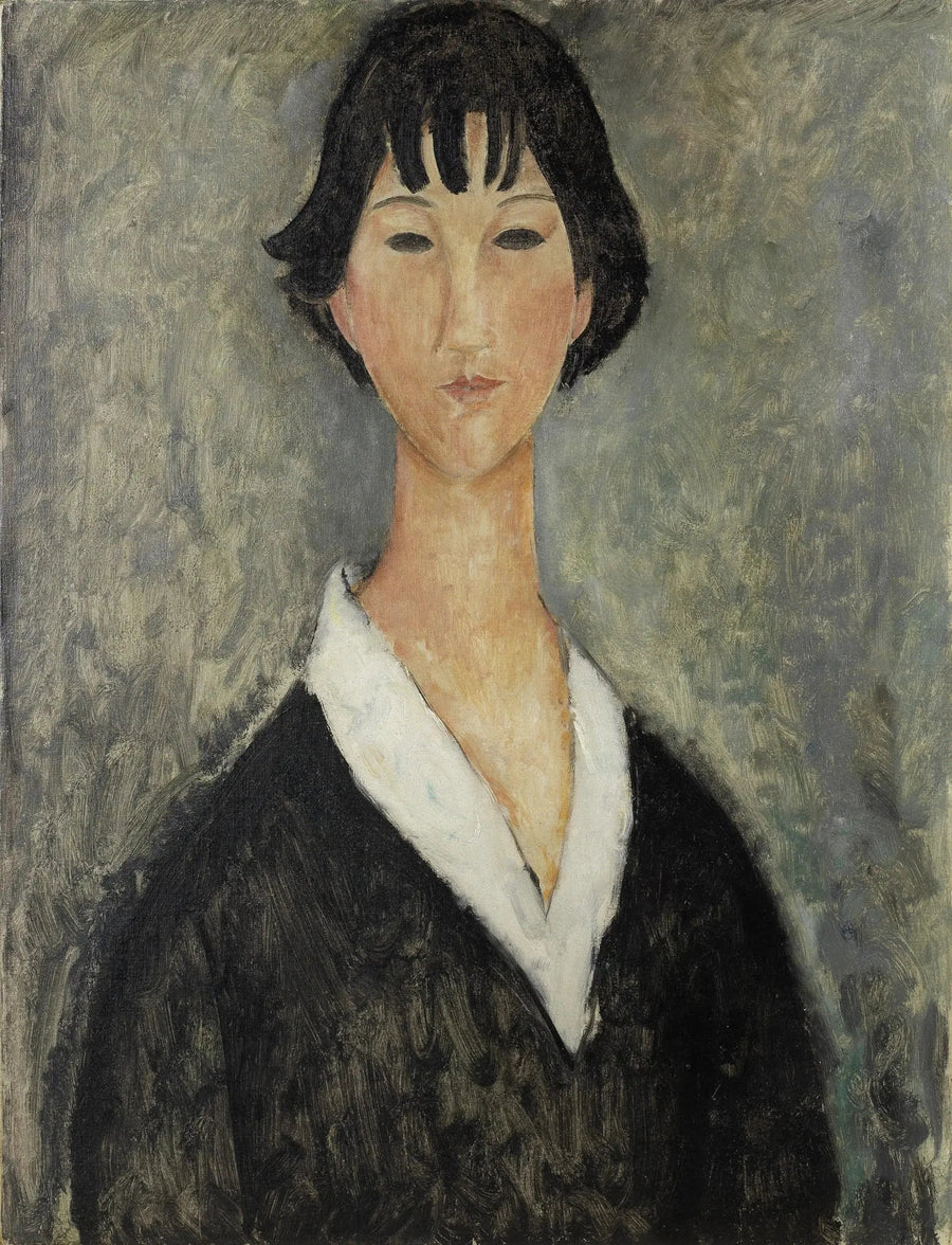 Ung pige med sort hår - Amedeo Modigliani