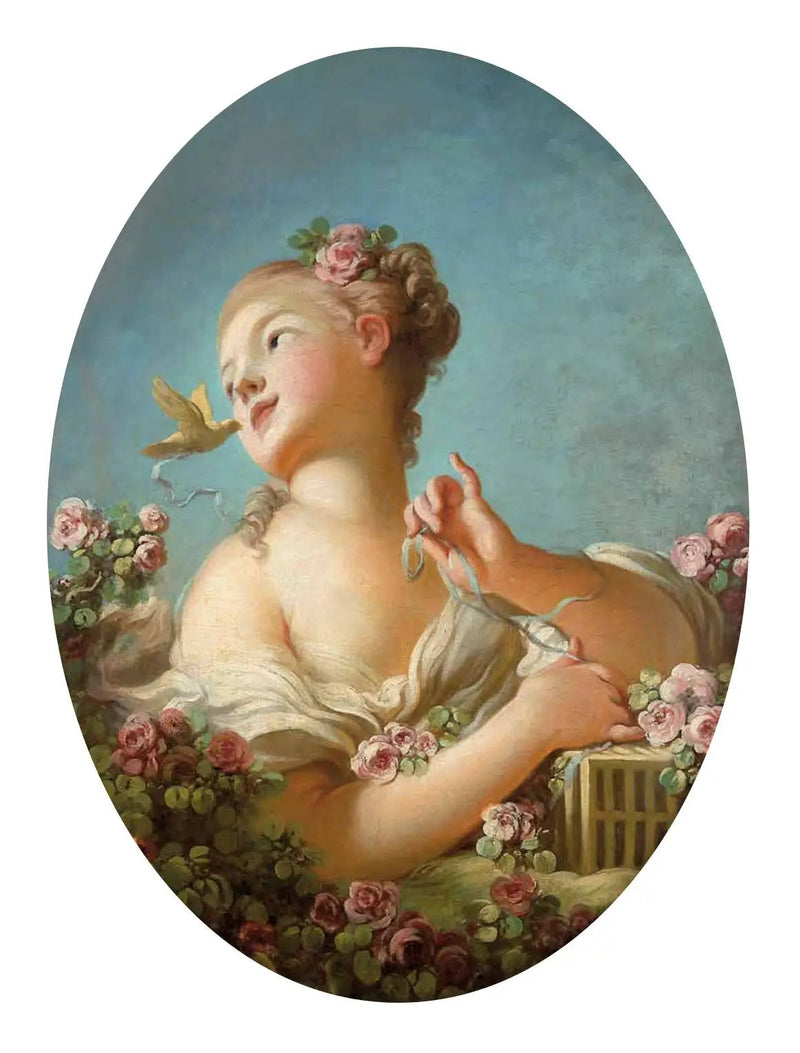 Ung pige, der frigiver en fugl fra sit bur - Jean-Honoré Fragonard
