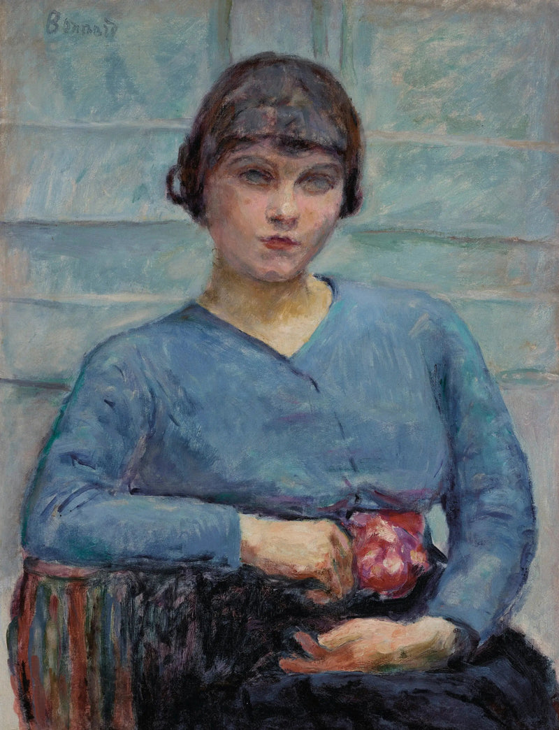 Ung pige i blå, med rosen - Pierre Bonnard