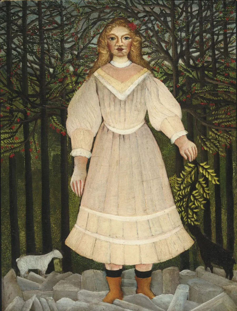 Ung pige i rosa - Henri Rousseau
