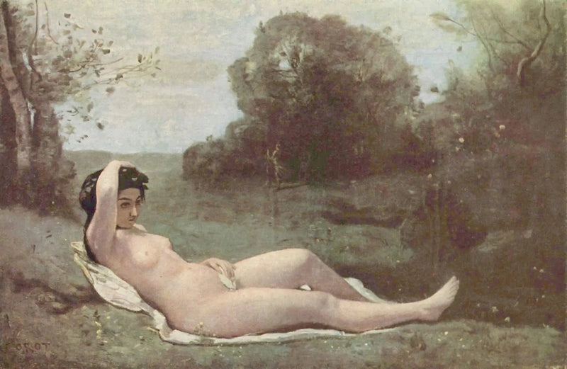 Ung pige i grøn - Jean-Baptiste Camille Corot