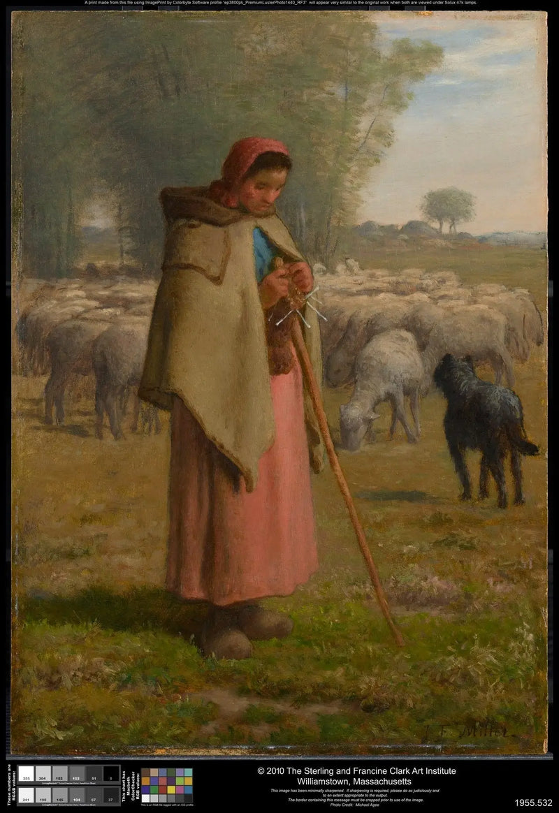 Ung pige, der passer sine får - Jean-François Millet