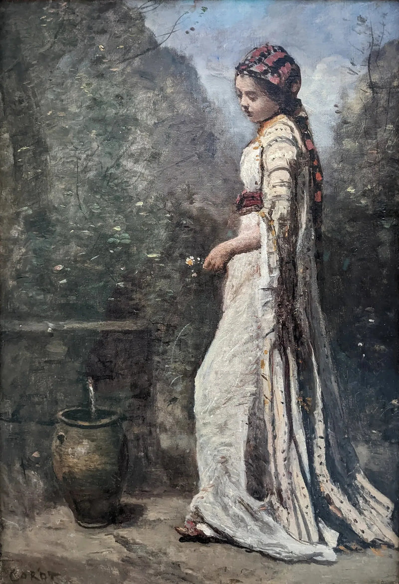 Ung græsk pige ved fontænen - Jean-Baptiste Camille Corot